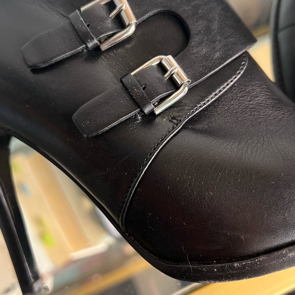 LN Ralph Lauren Black Label Collection Black Ankle Boot Stilettos with Buckles - Picture 15 of 15